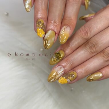 溝ノ口ネイルサロン　パラジェル　フィルイン　ネイル　 秋ネイル フレンチネイル 秋ネイル　アートネイル　和柄ネイル　アートネイル