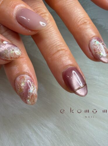 溝ノ口ネイルサロン　パラジェル　フィルイン　ネイル　 秋ネイル フレンチネイル 秋ネイル　アートネイル　和柄ネイル　アートネイル