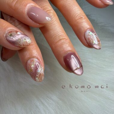 溝ノ口ネイルサロン　パラジェル　フィルイン　ネイル　 秋ネイル フレンチネイル 秋ネイル　アートネイル　和柄ネイル　アートネイル