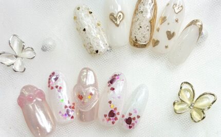 溝ノ口ネイルサロン　パラジェル　フィルイン　ネイル　マグネットネイル　オフィスネイル　シンプルネイル　　マグネットネイル フレンチネイル