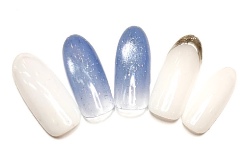 溝ノ口ネイルサロン　パラジェル　フィルイン　ネイル　マグネットネイル　オフィスネイル　シンプルネイル　　マグネットネイル フレンチネイル