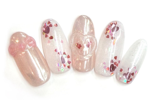 溝ノ口ネイルサロン　パラジェル　フィルイン　ネイル　マグネットネイル　オフィスネイル　シンプルネイル　　マグネットネイル フレンチネイル