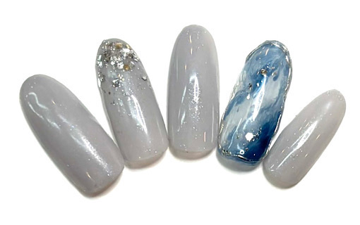 溝ノ口ネイルサロン　パラジェル　フィルイン　ネイル　マグネットネイル　オフィスネイル　シンプルネイル　　マグネットネイル フレンチネイル