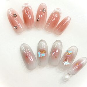 溝ノ口ネイルサロン　パラジェル　フィルイン　ネイル　 秋ネイル フレンチネイル 秋ネイル　ニュアンスネイル　アートネイル　ニュアンスネイル　チークネイル