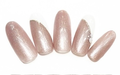 溝ノ口ネイルサロン　パラジェル　フィルイン　ネイル　マグネットネイル　オフィスネイル　シンプルネイル　　マグネットネイル フレンチネイル