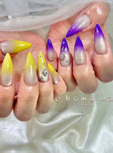 溝ノ口ネイルサロン　パラジェル　フィルイン　春ネイル　マグネットネイル　オフィスネイル　シンプルネイル　　マグネットネイル グラデーションネイル　ネオンネイル