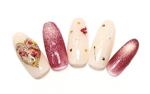 溝ノ口ネイルサロン　パラジェル　フィルイン　ネイル　マグネットネイル　オフィスネイル　シンプルネイル　　マグネットネイル フレンチネイル