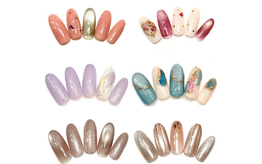 溝ノ口ネイルサロン　パラジェル　フィルイン　ネイル　マグネットネイル　オフィスネイル　シンプルネイル　　マグネットネイル フレンチネイル