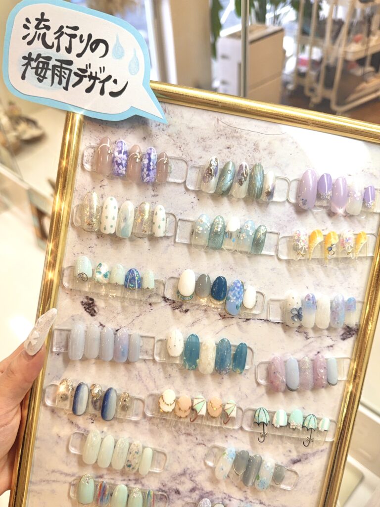 溝ノ口ネイルサロン　パラジェル　フィルイン　夏ネイル　マグネットネイル　オフィスネイル　シンプルネイル　　マグネットネイル　紫陽花ネイル
