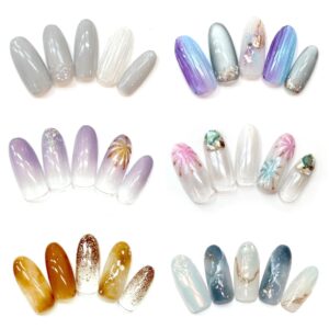溝ノ口ネイルサロン　パラジェル　フィルイン　ネイル　マグネットネイル　オフィスネイル　シンプルネイル　　マグネットネイル 夏ネイル