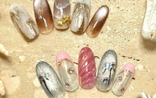 溝ノ口ネイルサロン　パラジェル　フィルイン　ネイル　マグネットネイル　オフィスネイル　シンプルネイル　　マグネットネイル 夏ネイル